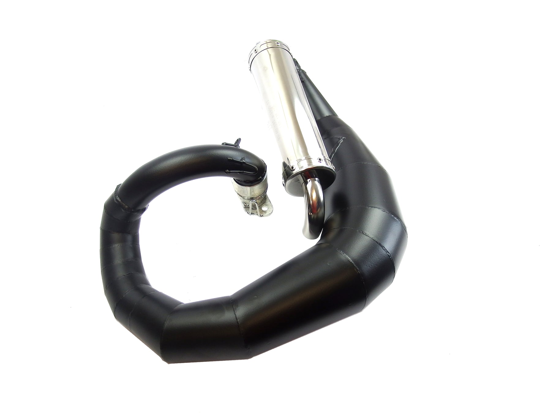 Lambretta Series 1 2 3 Li GP SX TV JL KRP-3 Road Curly Bolt on Exhaust Black