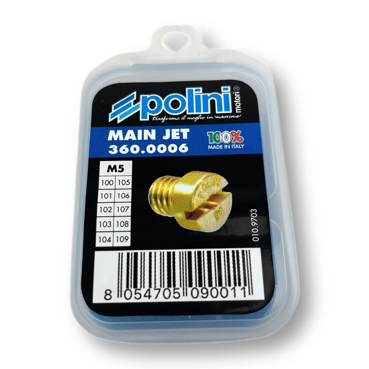 POLINI Dellorto Carburettor 5mm M5 Main Jet Set Pack Sizes 100-109