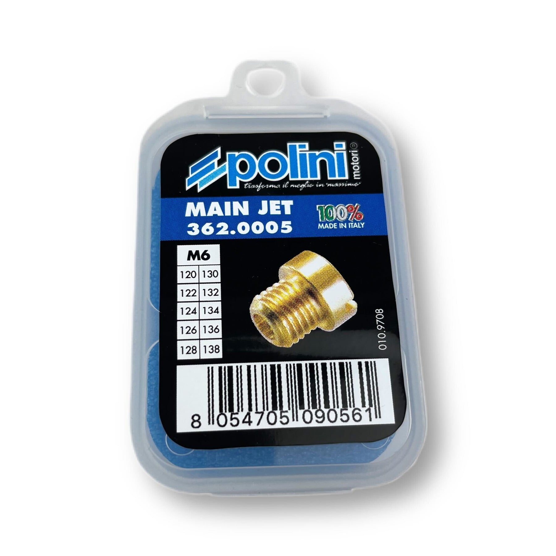 POLINI Dellorto Carburettor 6mm M6 Main Jet Set Pack Sizes 120-138