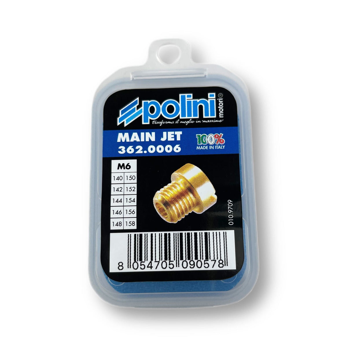 POLINI Dellorto Carburettor 6mm M6 Main Jet Set Pack Sizes 140-158