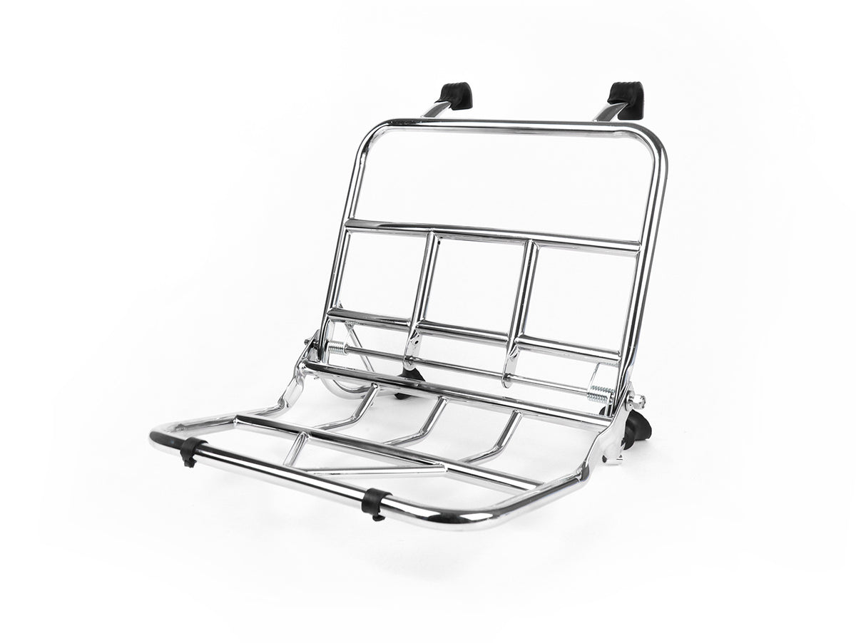 Vespa Largeframe Wideframe Rally Super Sprint VBB GS GT Motovespa Ulma Nanucci Fold Down Front Rack - Chrome