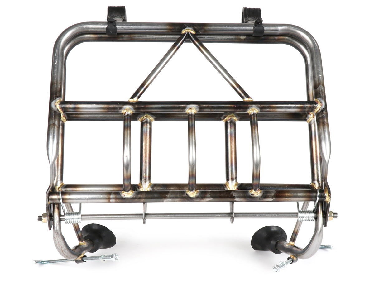 Vespa Largeframe Wideframe Rally Super Sprint VBB GS GT Motovespa Ulma Nanucci Fold Down Front Rack - Bare Metal