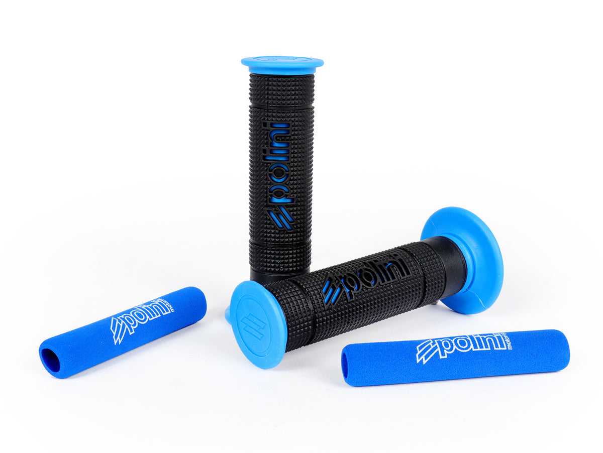 POLINI Big Evolution Handlebar Grips Set Black/Blue Ø=22/24mm