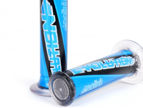 POLINI Evolution Handlebar Grips Set Black/Blue Ø=22/24mm