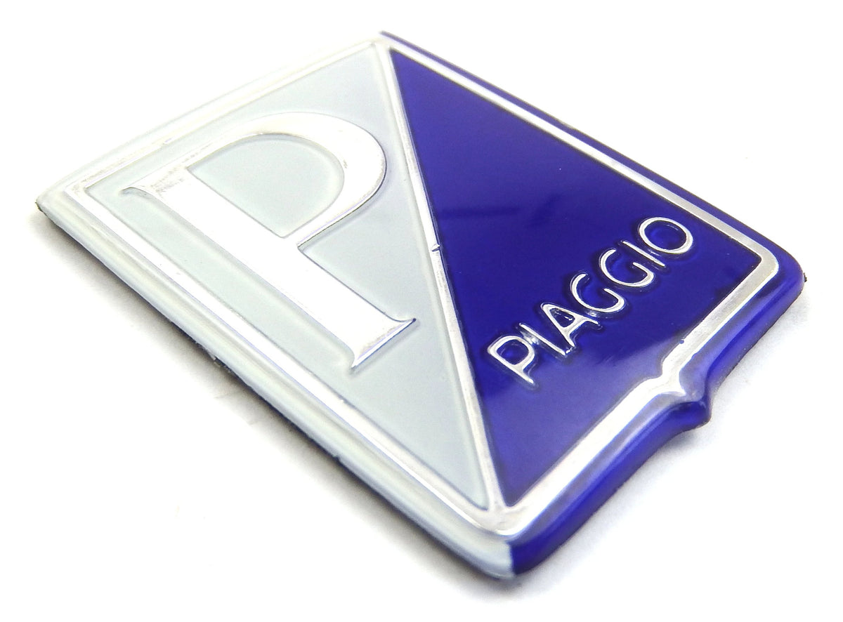 Vespa PX PE T5 Rally Super Sprint VBB Horncover Badge Piaggio Shield - White/Dark Blue/Silver