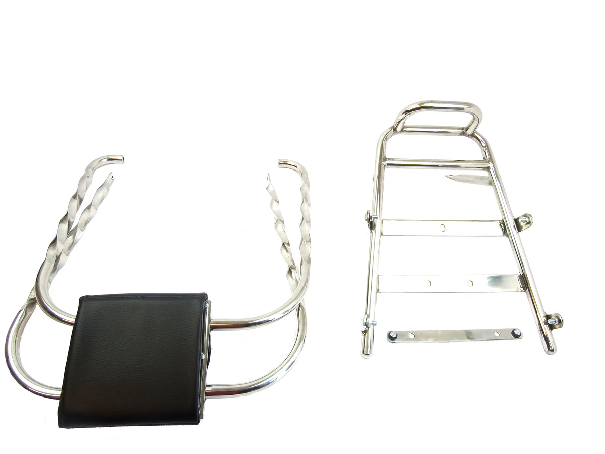 Vespa T5 Mk 1 Twisted Flip Flop Flip Over Backrest - Stainless Steel