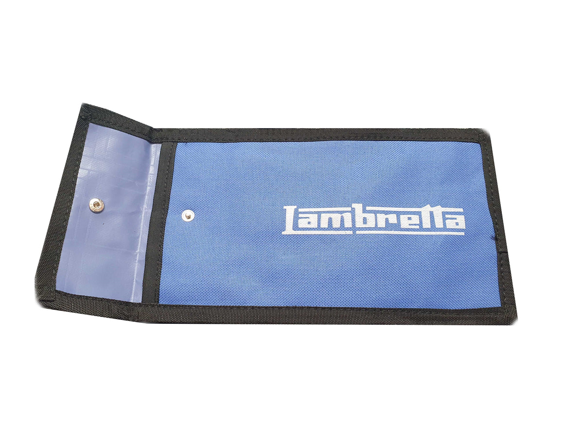 Lambretta Pouch - Blue with White Logo - 25x14cm - For Tool Kit
