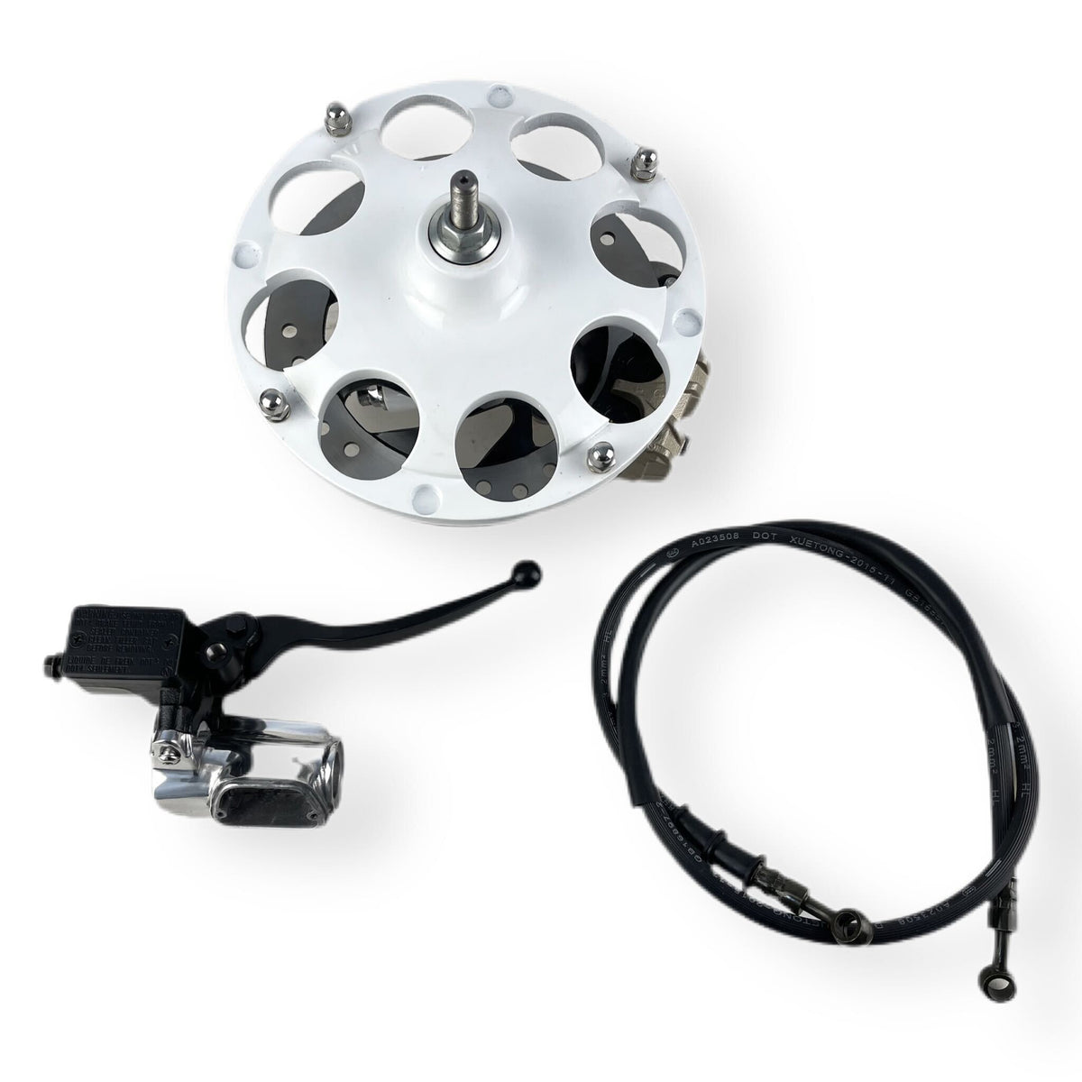 Lambretta Series 1-3 Li GP SX TV OutBoard Front Disc Kit Complete Billet Pepperpot - White