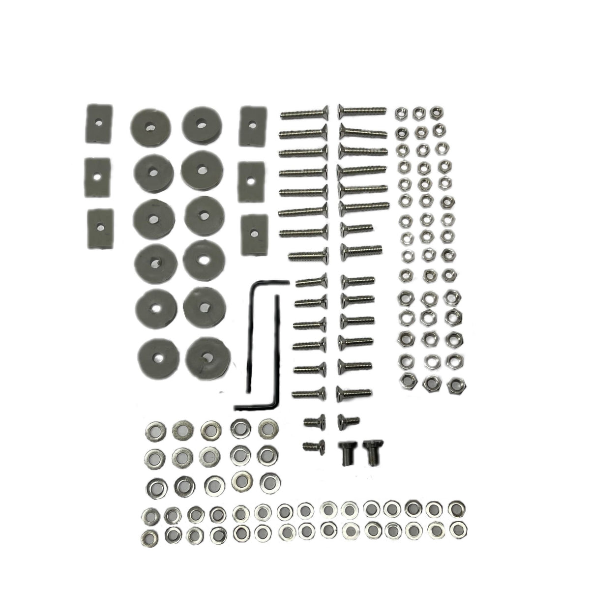 Lambretta 1 2 Li TV Floor Board Fixing Kit Grey Rubbers - Stainless Steel