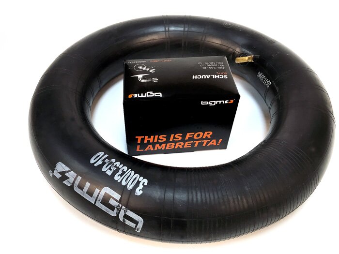 Lambretta BGM PRO 10 inch Inner Tube 45 Degree Valve- 3.50-10, 100/80-10, 100/90-10