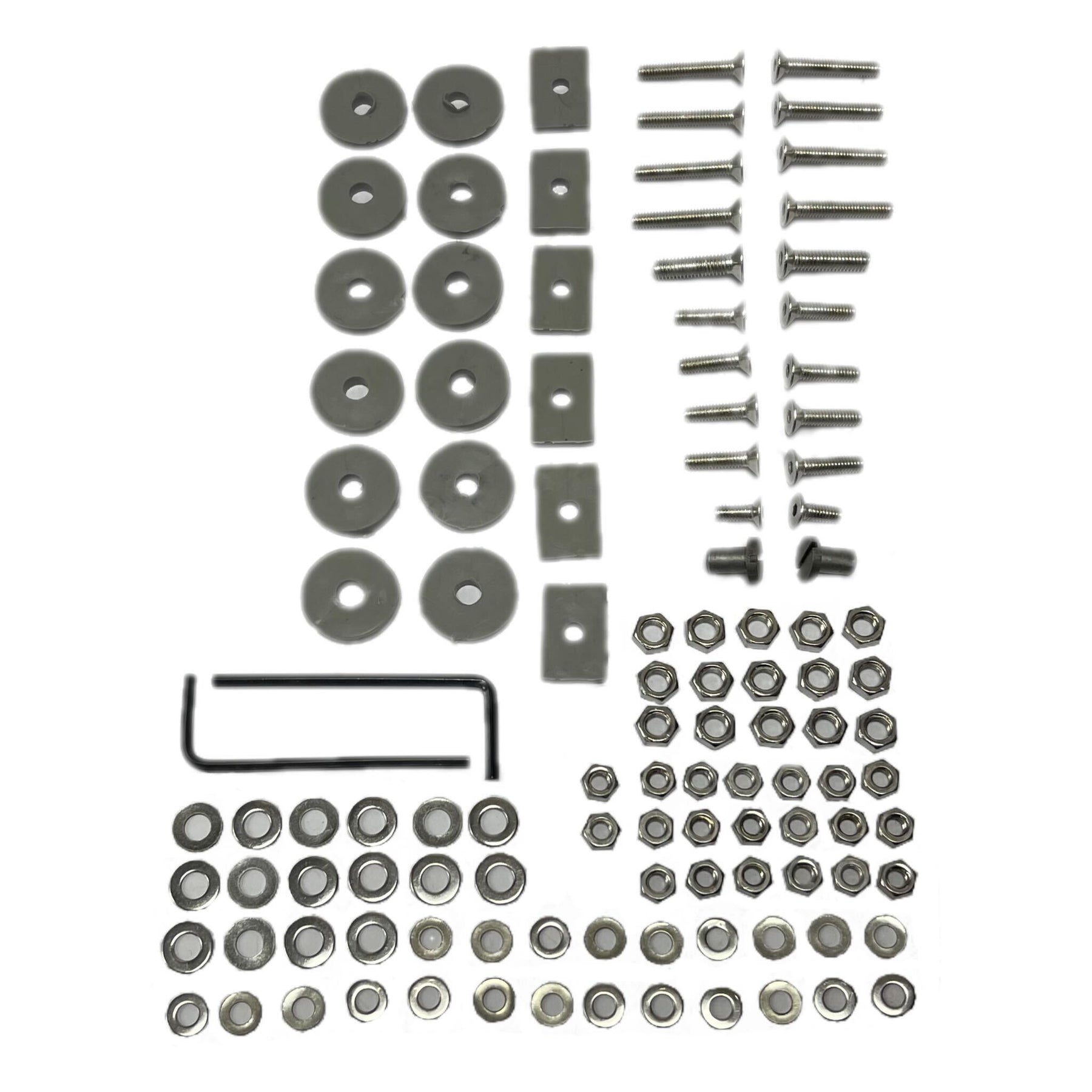 Lambretta GP DL Floor Board Fixing Kit Grey Rubbers - Stainless Steel