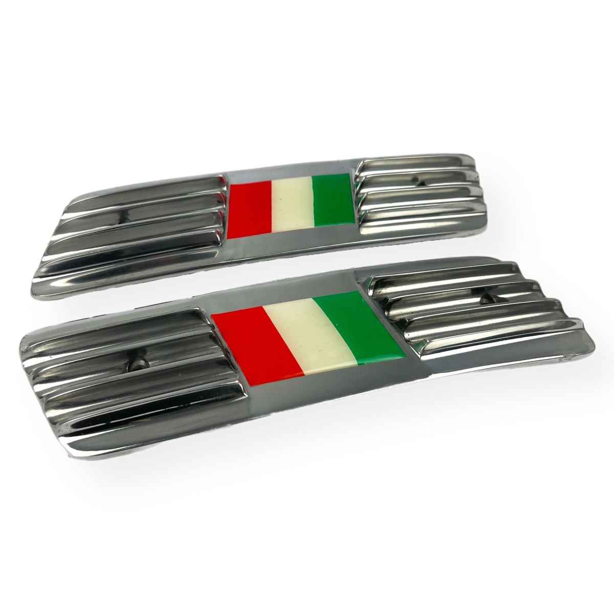 Lambretta GP Polished Side Panel Grills Italian Italy Flag