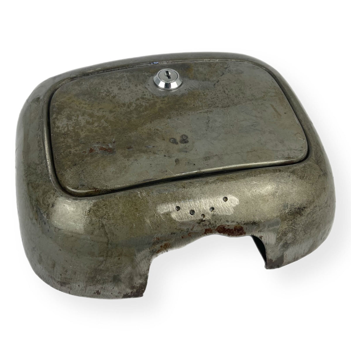 Lambretta LD 125 150 Mk2 Mk3 Glove Tool Box No Speedo Holes - Bare Metal