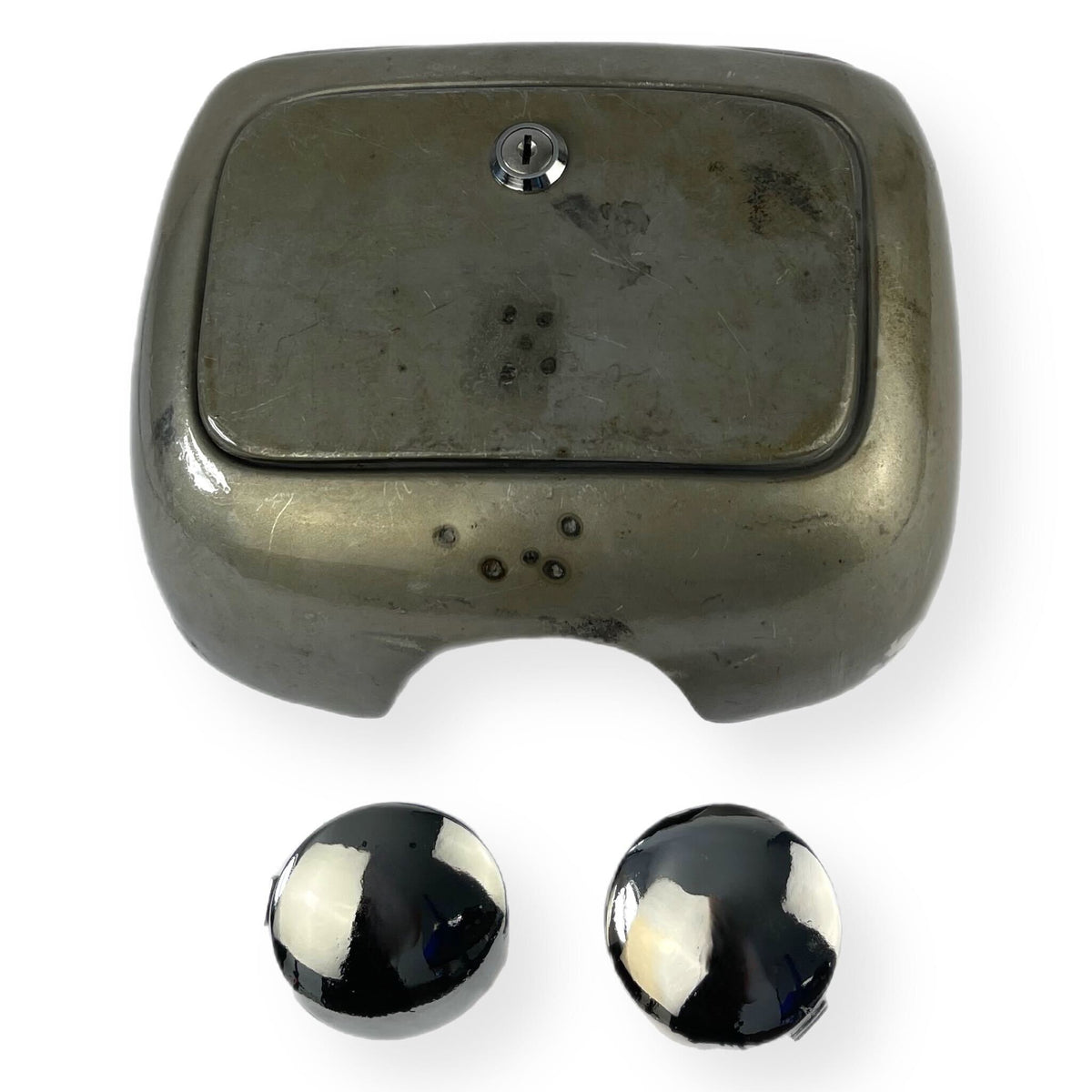 Lambretta Series 3 Li GP SX TV LD Style Glove Tool Box and Lid Assembly - Bare Metal