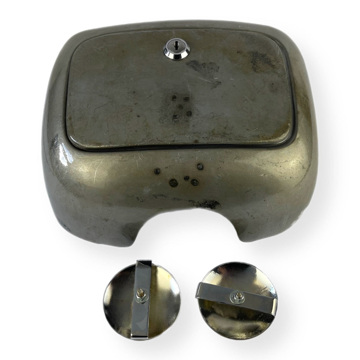 Lambretta Series 1 2 Li TV LD Style Glove Tool Box and Lid Assembly - Bare Metal