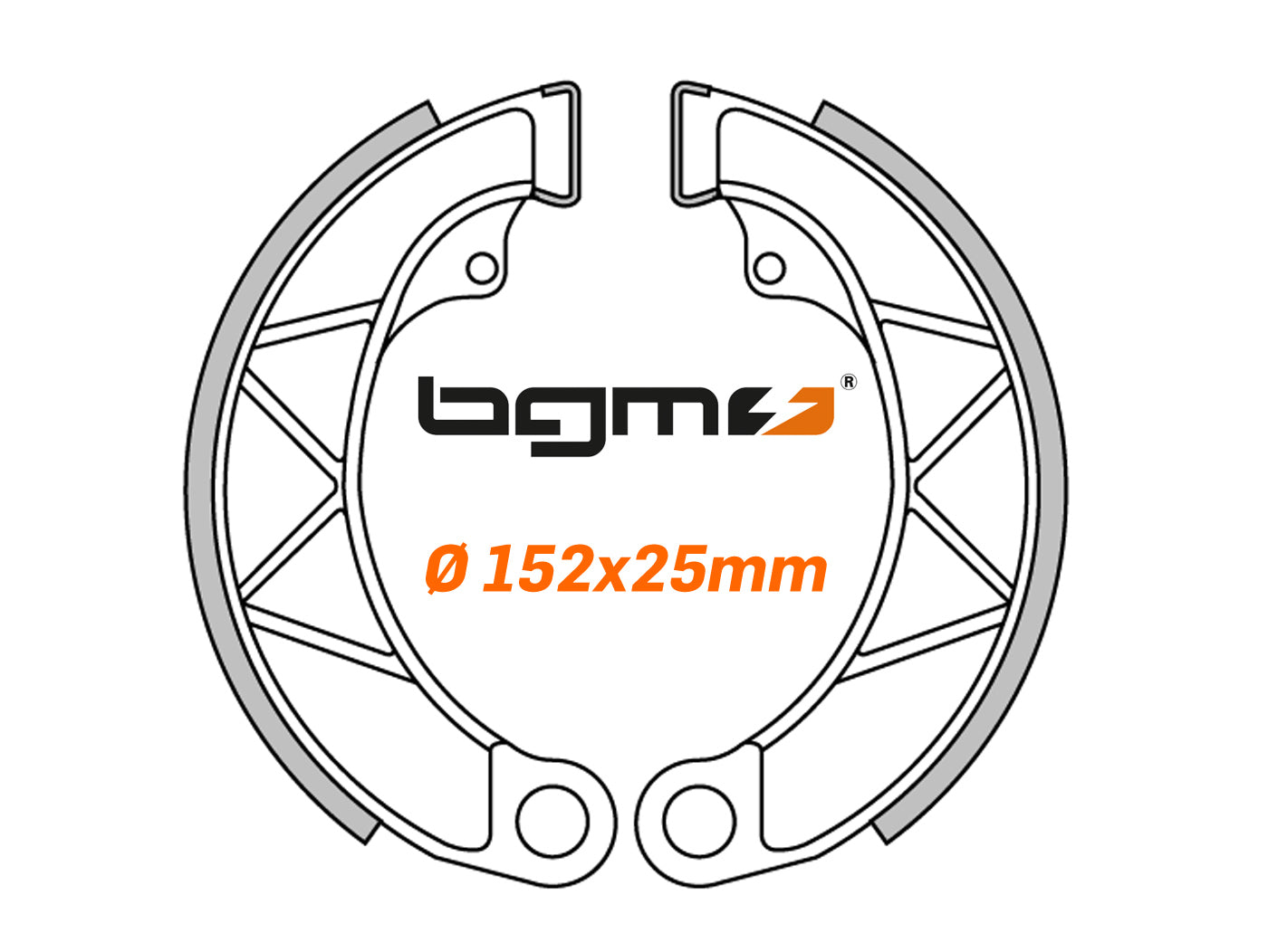 Lambretta Series 2 3 LI LIS SX TV BGM PRO Brake Shoes Ø=152x25mm