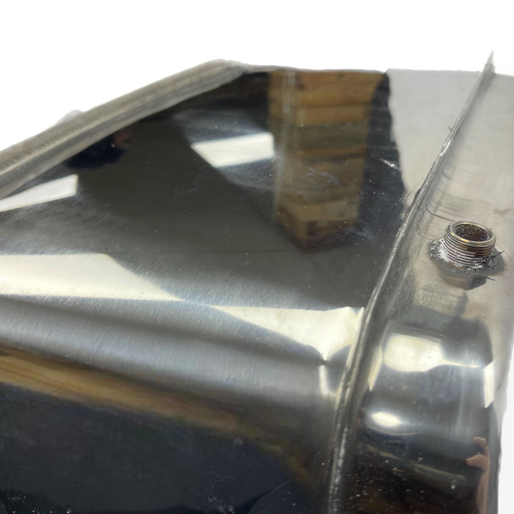 Lambretta Long Range 17 litre petrol tank with built-in toolbox - Polished Stainless Steel