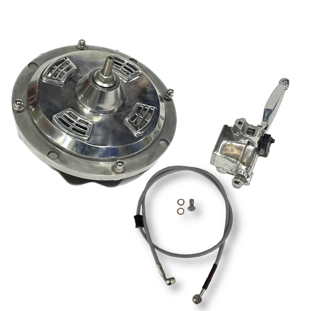 Lambretta S1-3 Li GP SX TV Hydraulic Outboard Billet Disc Brake with Anti Dive & Flat Disc