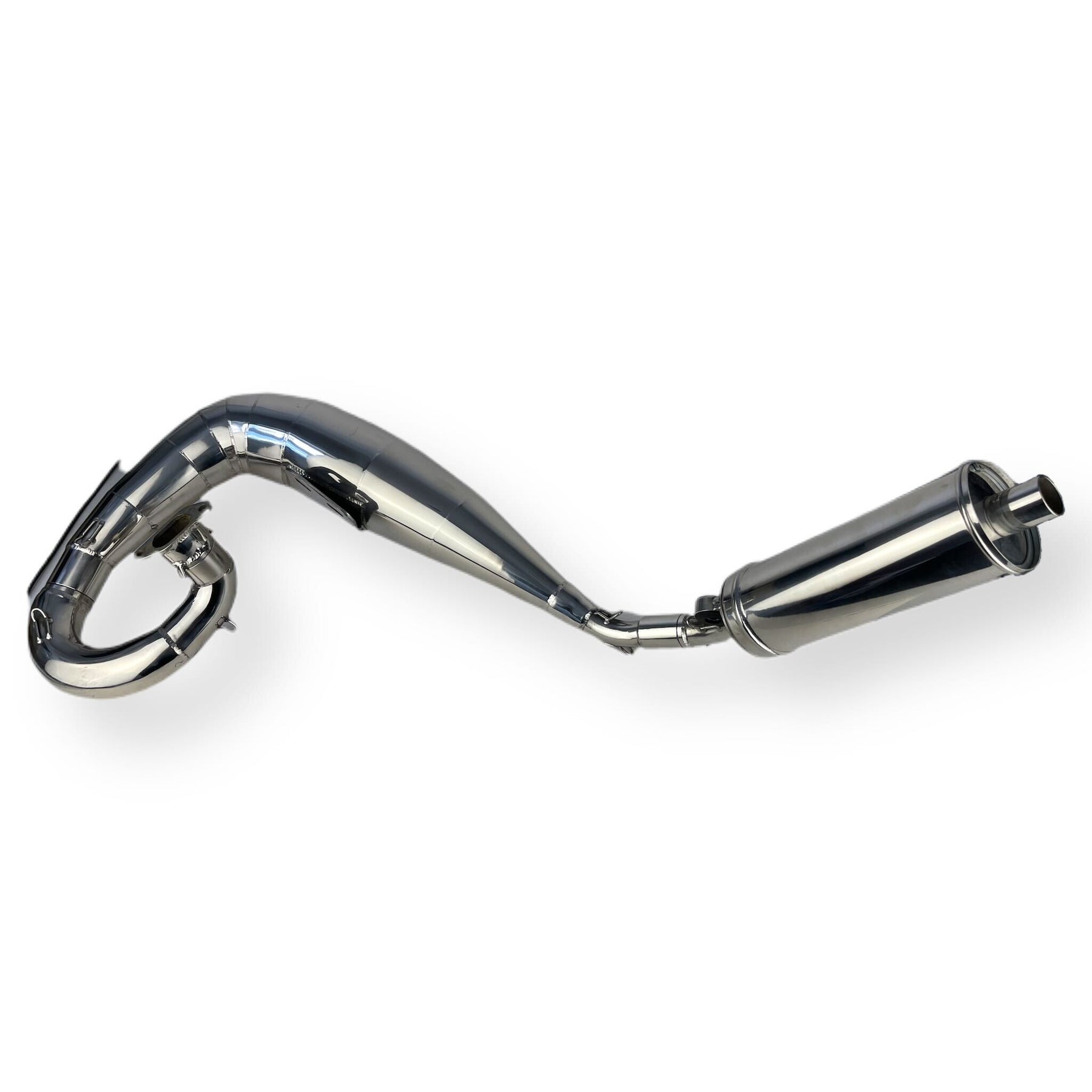 Lambretta S3 Li GP SX TV Taffy Style Expansion Exhaust - Polished Stainless Steel