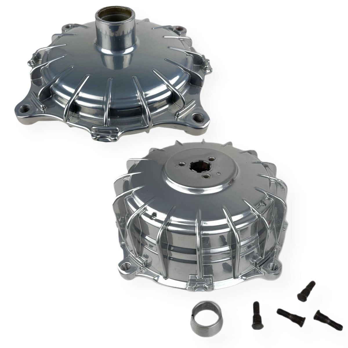 Lambretta Series 1 2 3 Li GP DL SX TV UNI Front & Rear Hubs Drum Type - Powder Coat Chrome Bundle