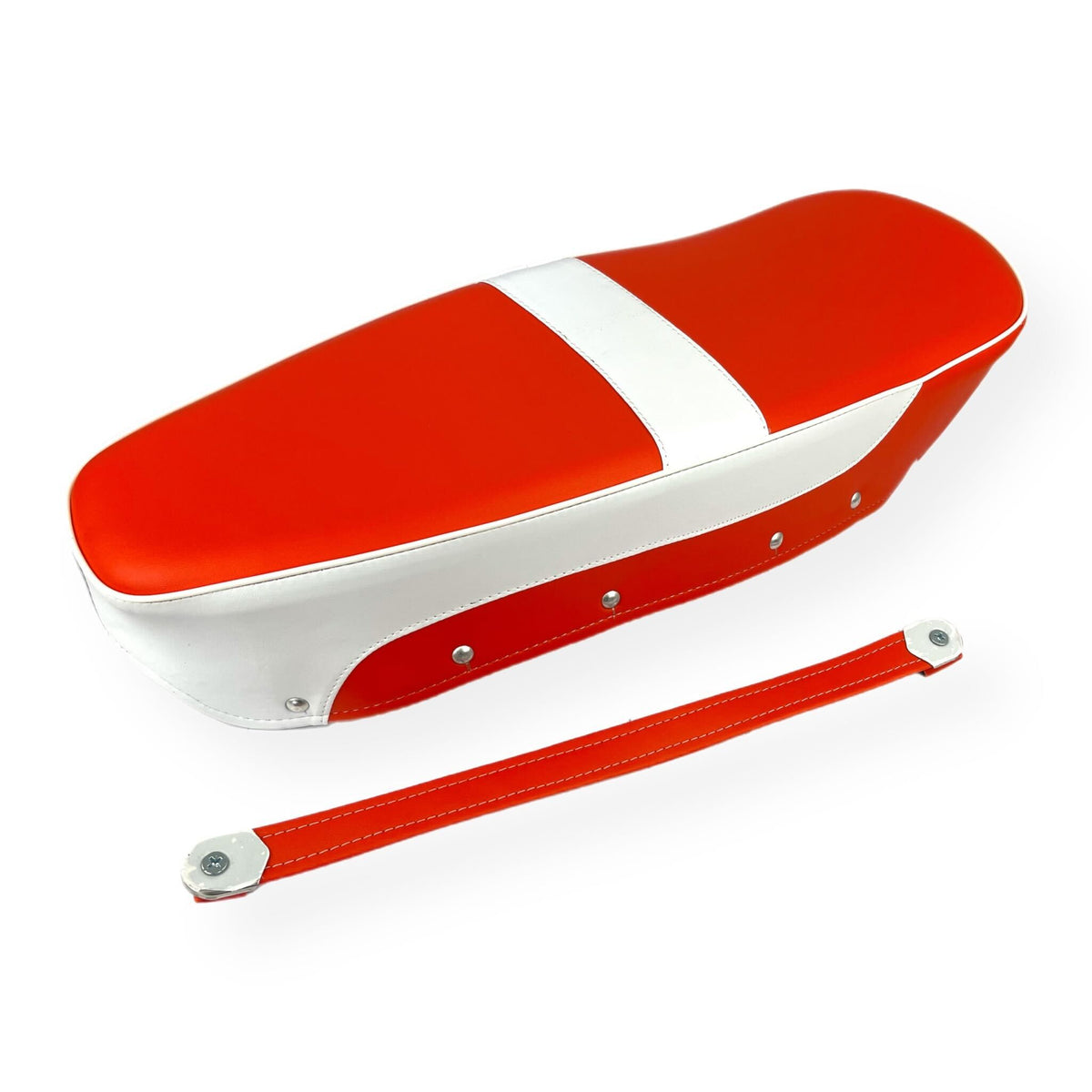 Lambretta Series 1 2 3 Li GP SX TV Dual Bench Seat Cover - Orange & White