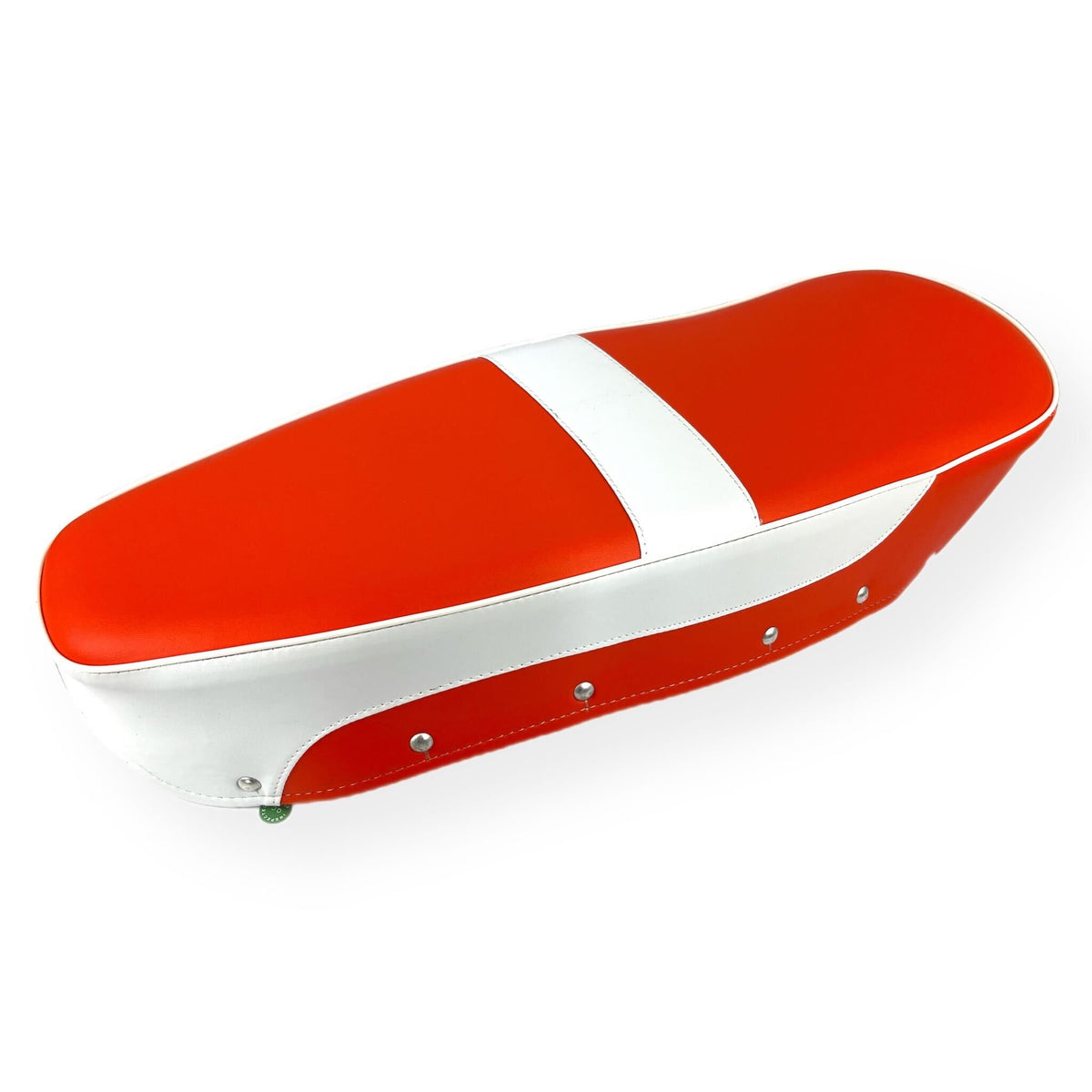 Lambretta Series 1 2 3 Li GP SX TV Dual Bench Seat Cover - Orange & White