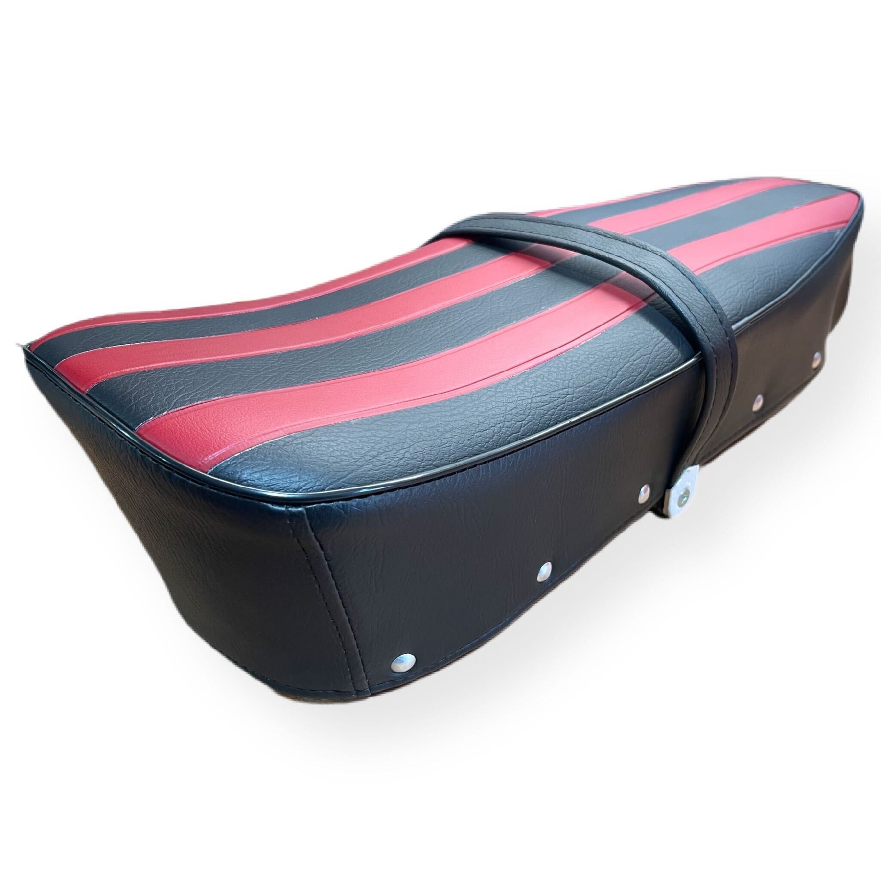 Lambretta Series 1 2 3 Li GP SX TV Dual Seat - Black Red Stripes