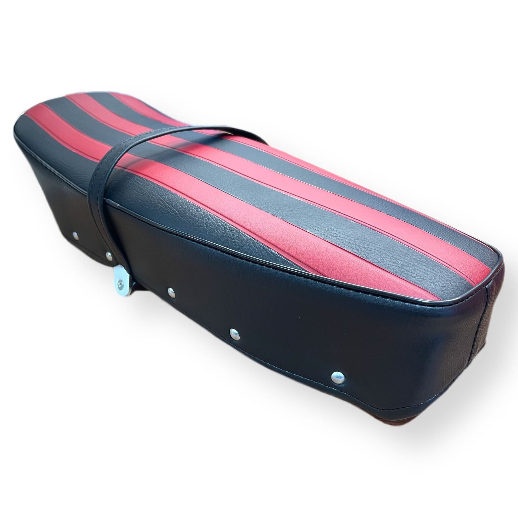 Lambretta Series 1 2 3 Li GP SX TV Dual Seat - Black Red Stripes