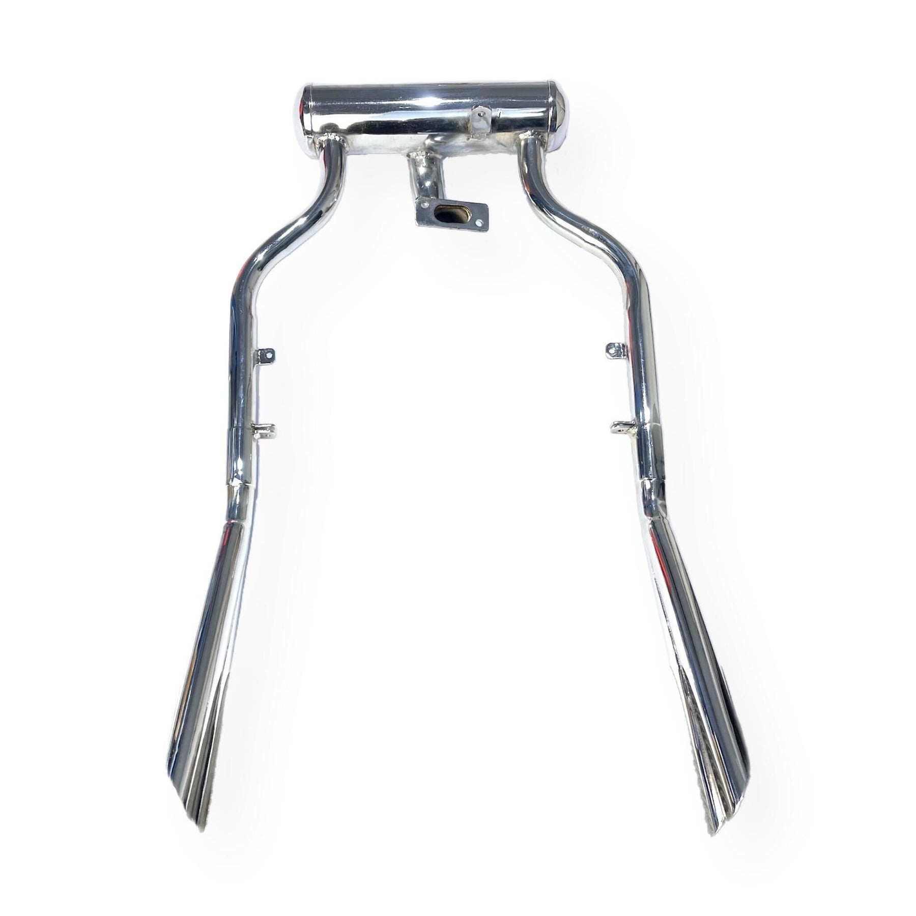Lambretta Series 1 2 3 Li GP SX TV Fiamm Double Sided Twin Pipe Exhaust - Chrome