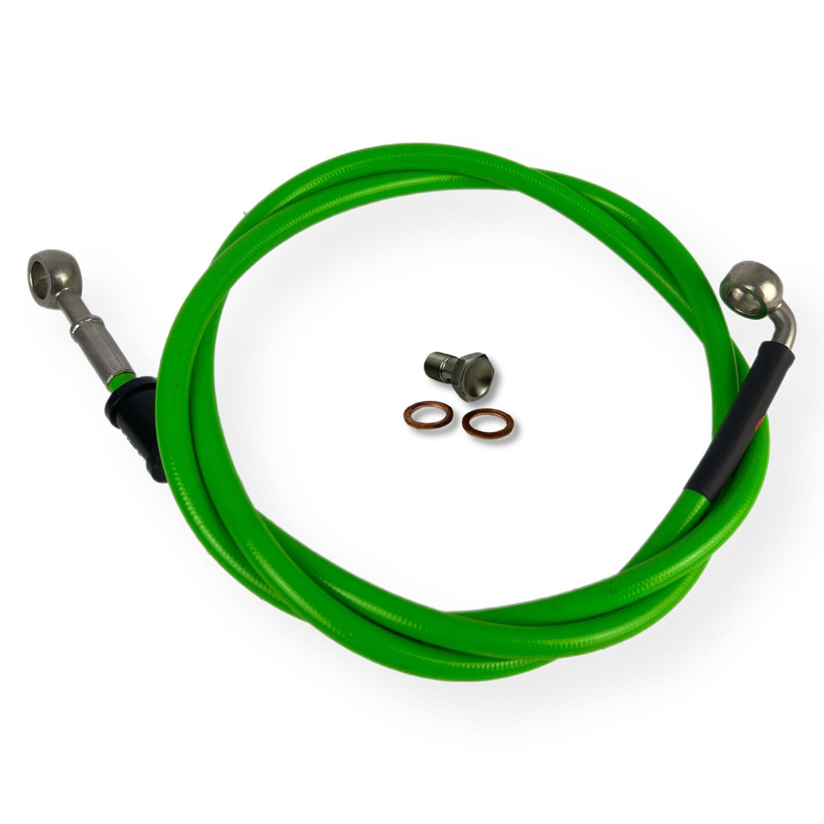 Lambretta Series 1 2 3 Li GP SX TV HEL Stainless Outboard Front Disc Brake Hydraulic Hose - Green