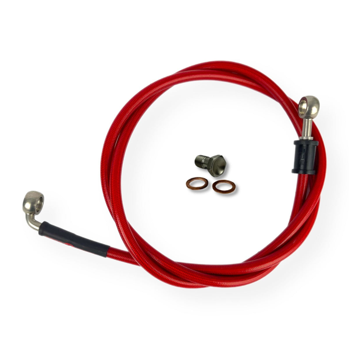 Lambretta Series 1 2 3 Li GP SX TV HEL Stainless Outboard Front Disc Brake Hydraulic Hose - Transparent Red