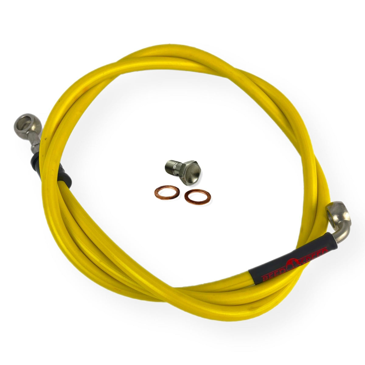 Lambretta Series 1 2 3 Li GP SX TV HEL Stainless Outboard Front Disc Brake Hydraulic Hose - Yellow