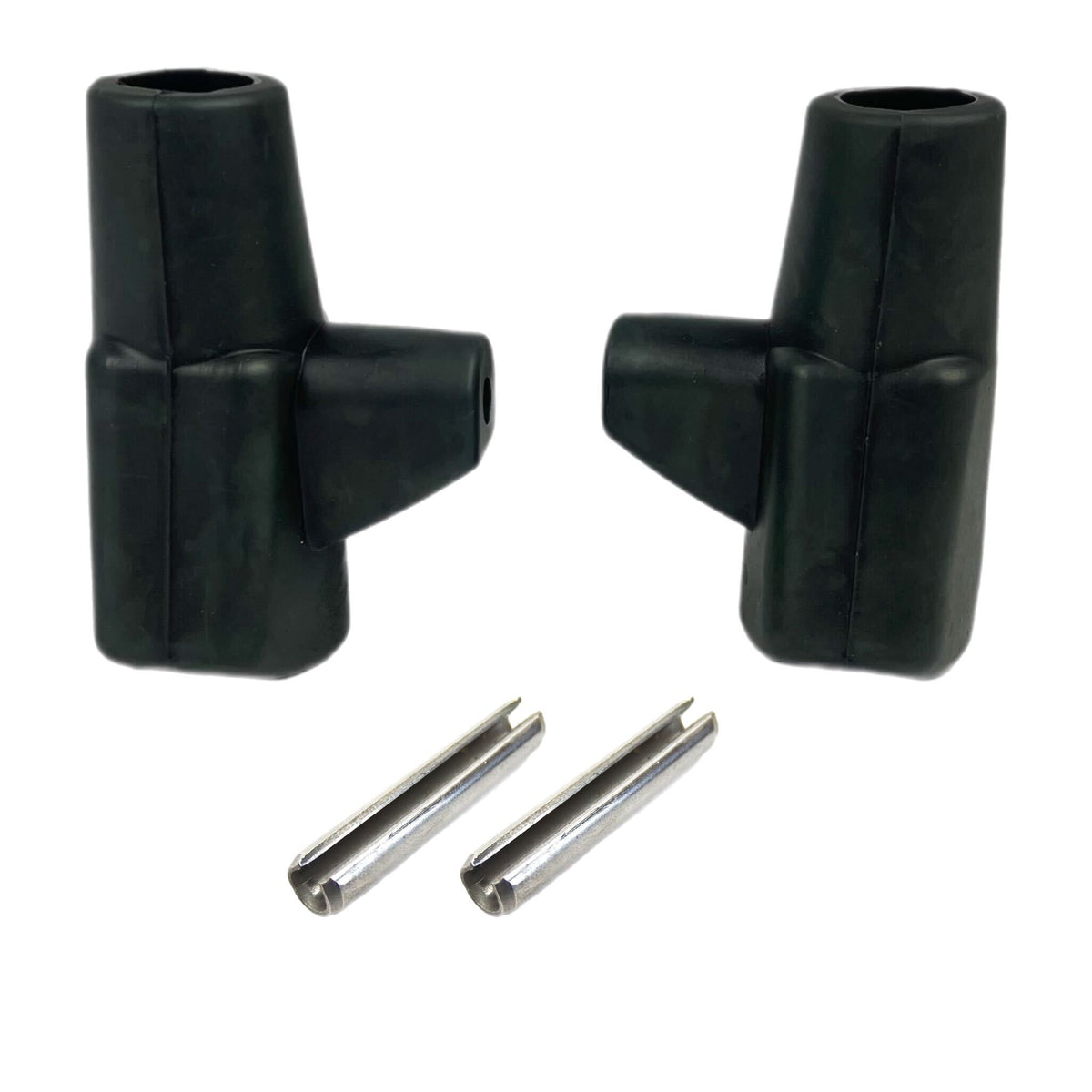 Lambretta Series 1 2 3 Li GP SX TV Rubber Centre Stand Feet & Stainless Steel Roll Pins - Black