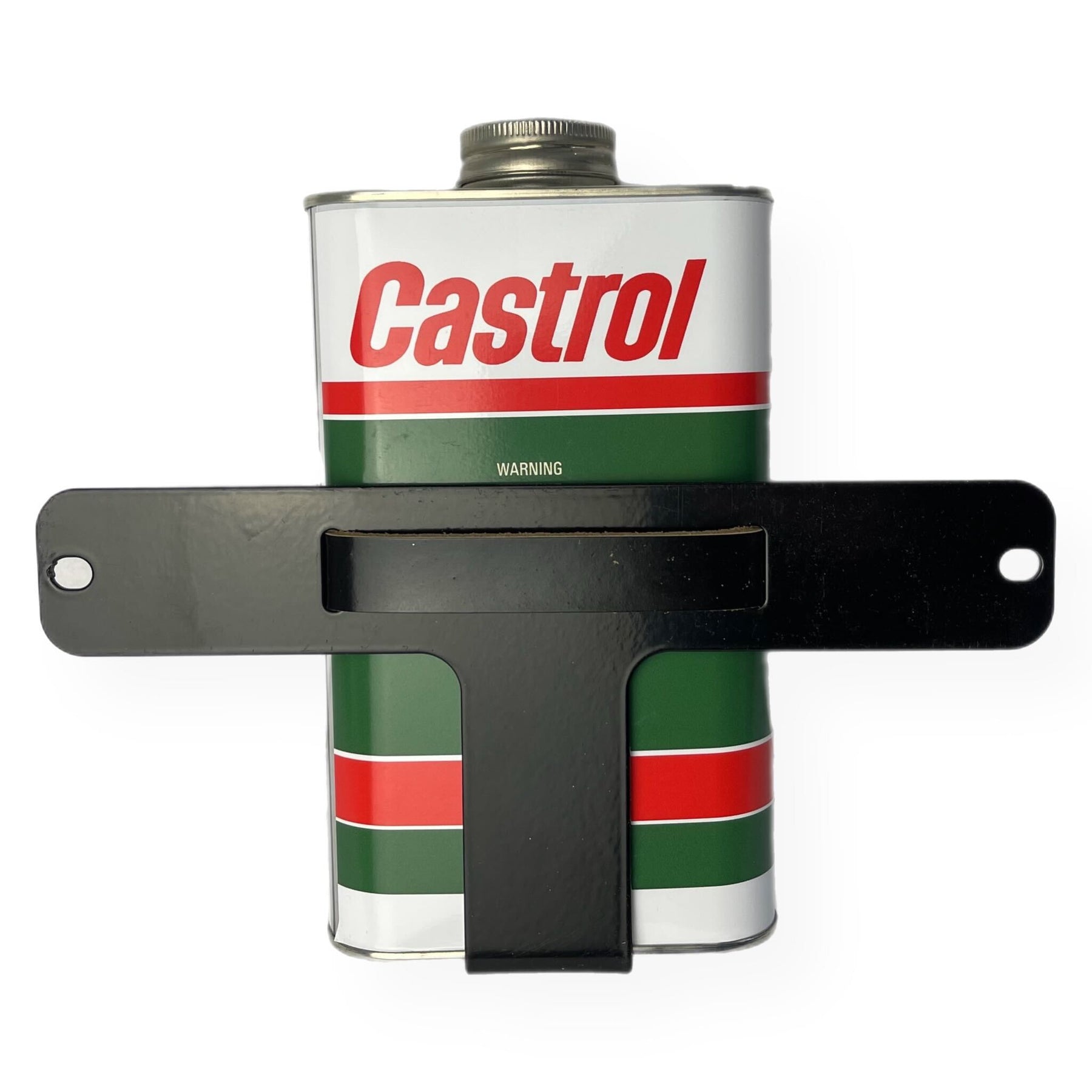 Lambretta Series 1 2 3 Li GP SX TV Spare Wheel Mounted Oil Can Holder with Castrol Can - Black
