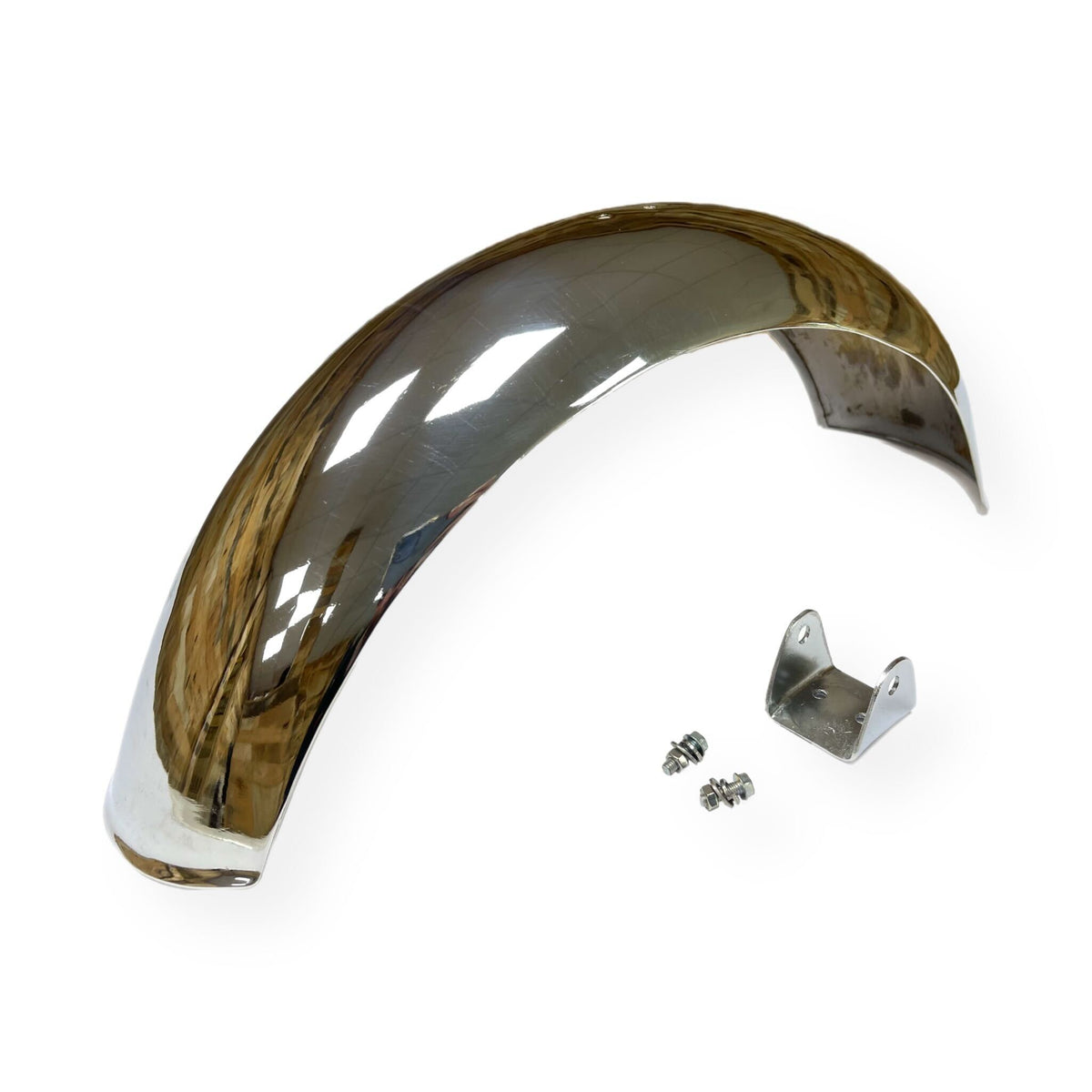 Lambretta Series 1 2 3 Nanucci Front Bolt On Pressed Mudguard - Polished Alloy