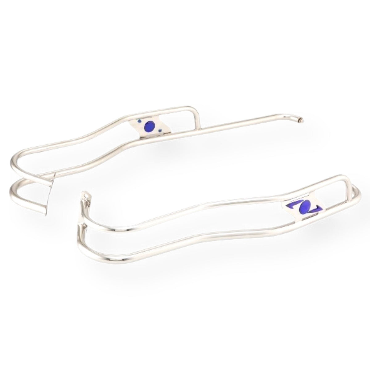 Lambretta Series 1 2 LI TV Ulma Style Side Panel Rear Crash Bars - Chrome & Blue