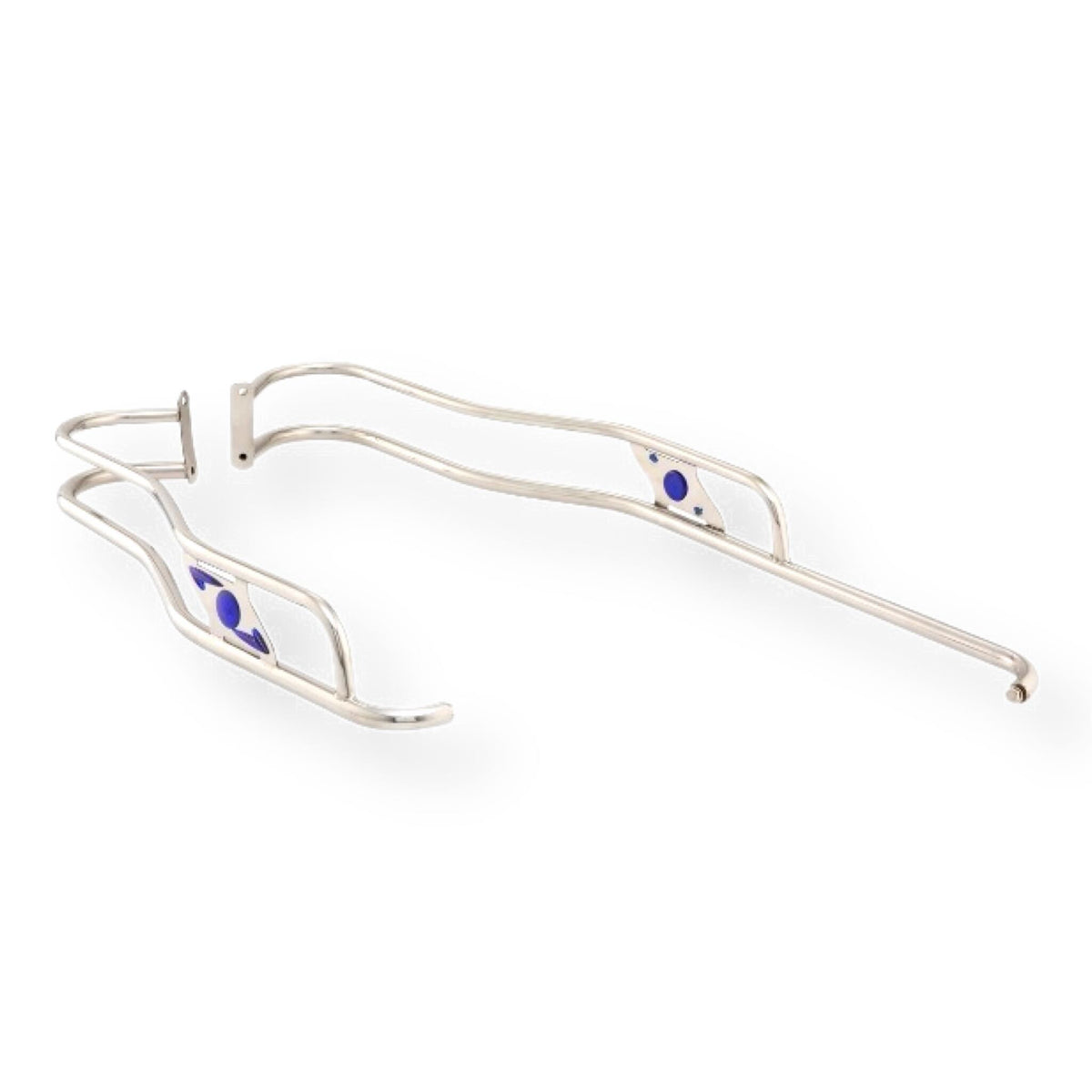 Lambretta Series 1 2 LI TV Ulma Style Side Panel Rear Crash Bars - Chrome & Blue