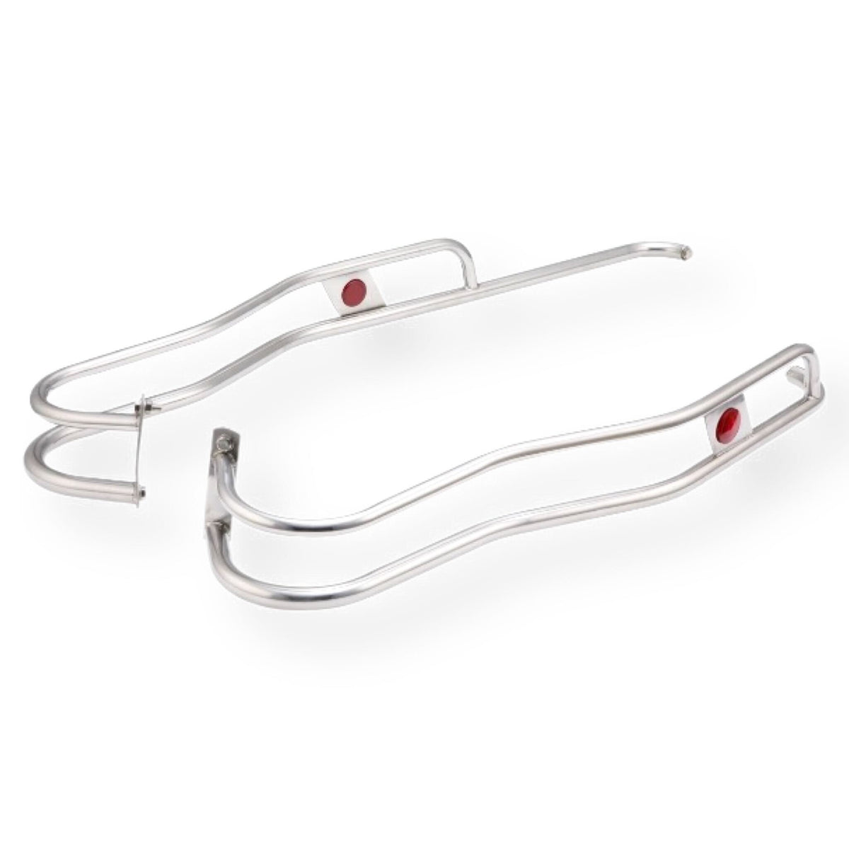 Lambretta Series 1 2 LI TV Ulma Style Side Panel Rear Crash Bars - Chrome & Red