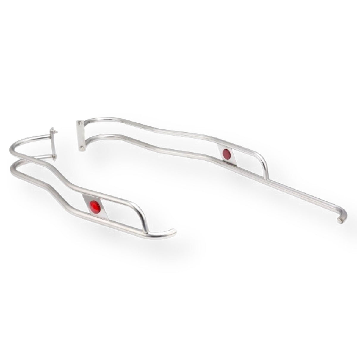 Lambretta Series 1 2 LI TV Ulma Style Side Panel Rear Crash Bars - Chrome & Red