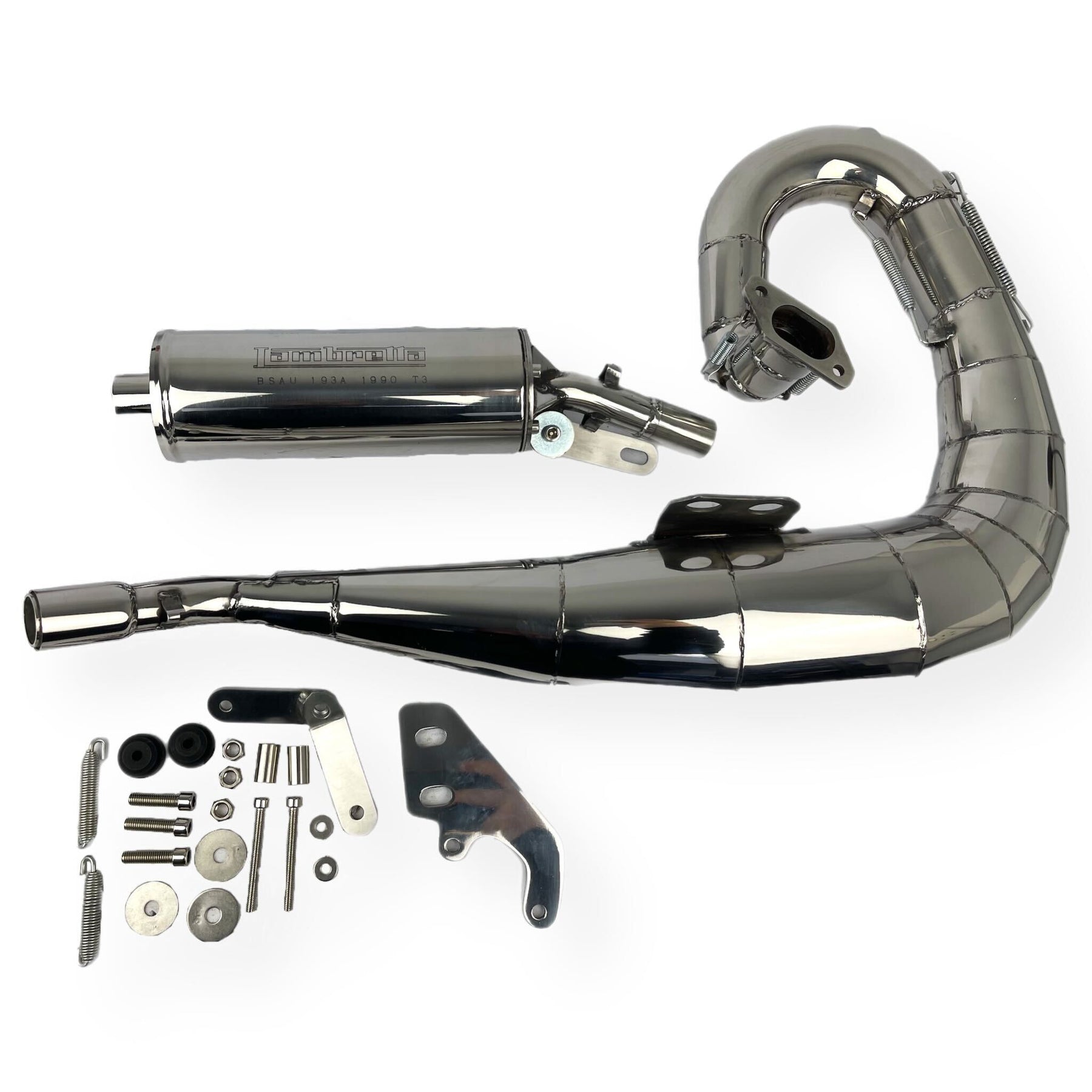 Lambretta Series 1 2 3 Li GP SX TV Upgraded Performance Expansion Exhaust Stainless Steel