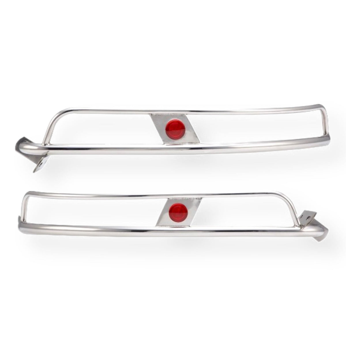 Lambretta Series 1 2 Li TV ULMA Style Side Panel Crash Bars - Chrome & Red - Vertical Fixing