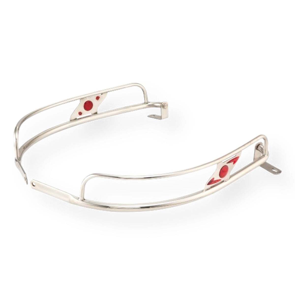 Lambretta Series 1 2 Li TV Ulma Style Side Panel Rear Crash Bars - Chrome & Red - Vertical Fixing