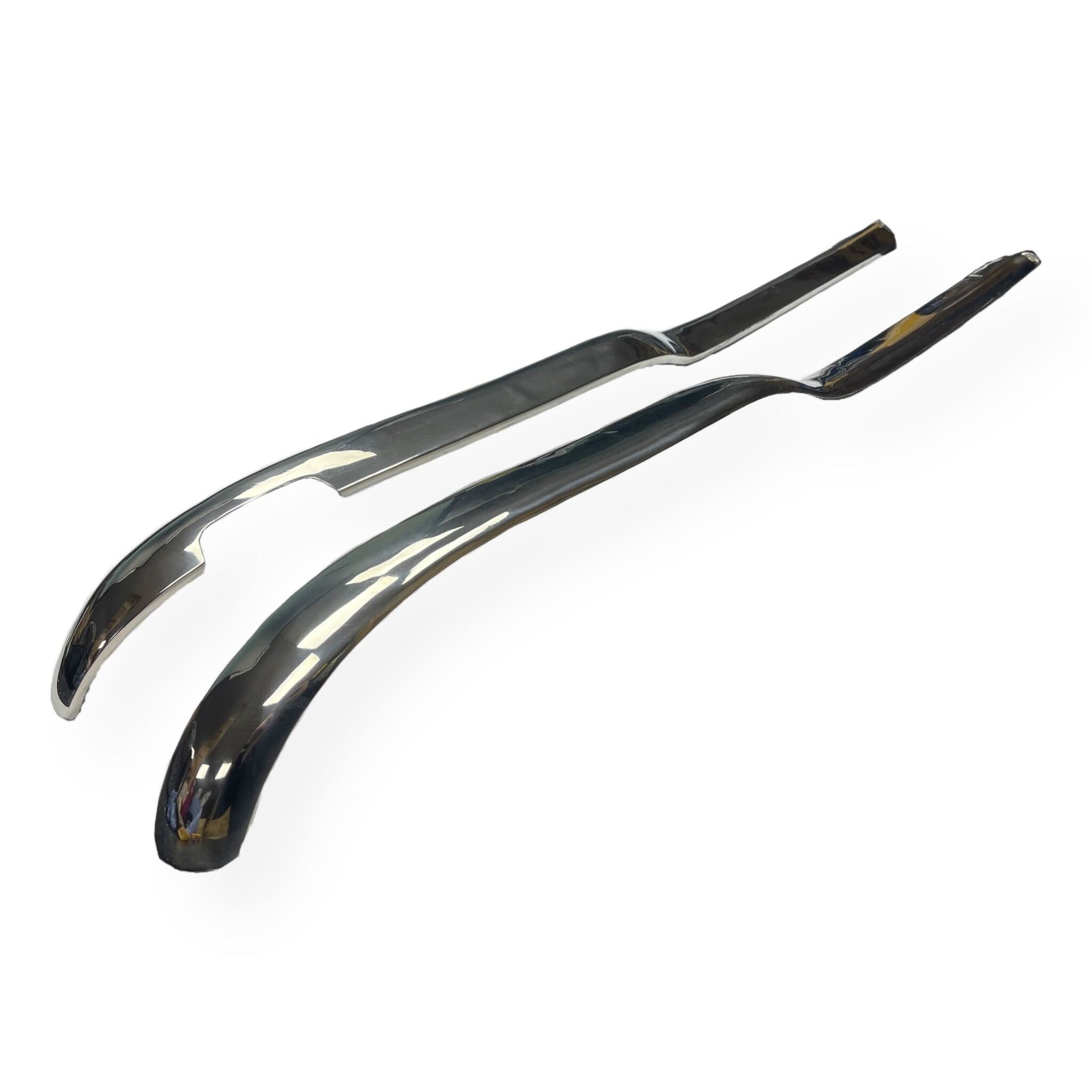 Lambretta Series 2 Li TV Floor Board Side Protectors - Polished Stainless Steel