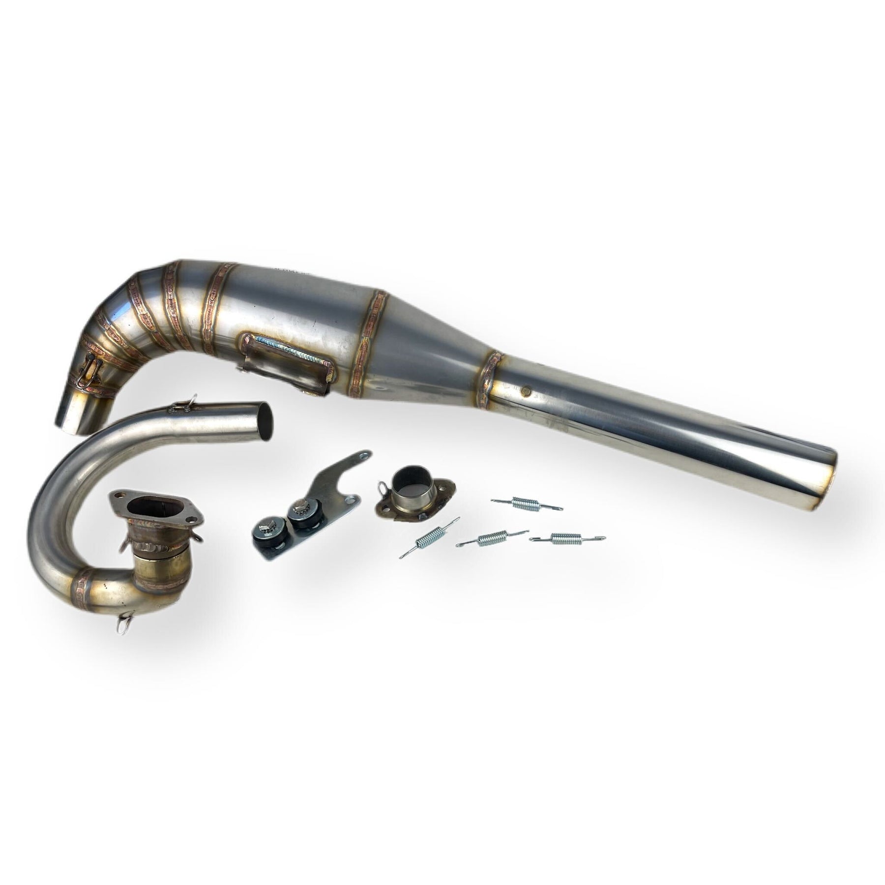 Lambretta Series 3 GP Li SX TV DJ Style Exhaust - Bare Metal Factory Finish