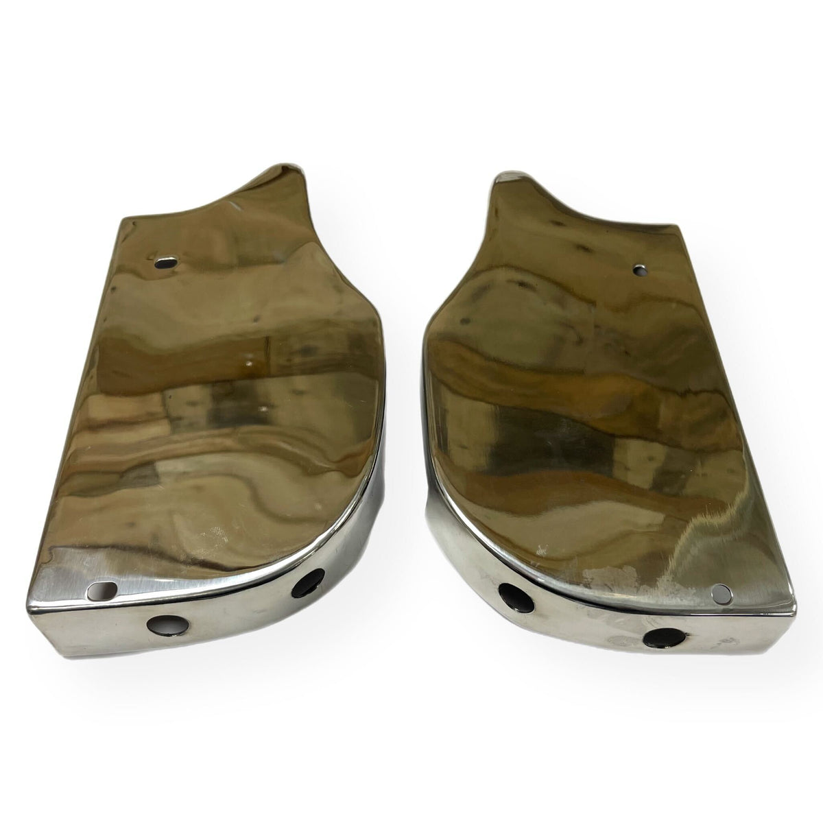 Lambretta Series 3 Li GP SX TV Cut Off Curved with Holes Pressed Rear Runner Boards - Stainless Steel