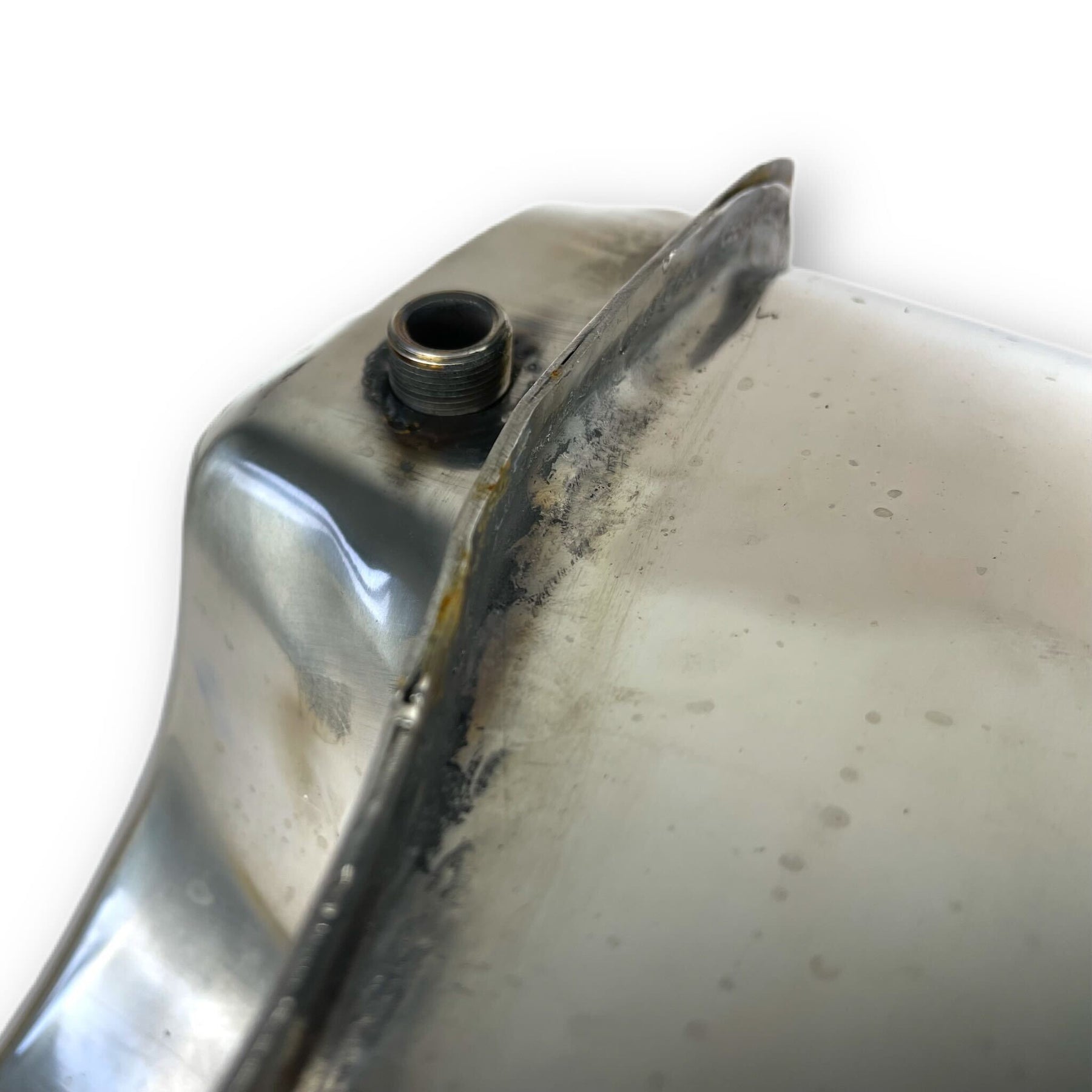 Lambretta Series 3 Li GP SX TV Long Range 17 litre petrol tank with built-in toolbox & Dual Cut Outs -  Polished Stainless Steel
