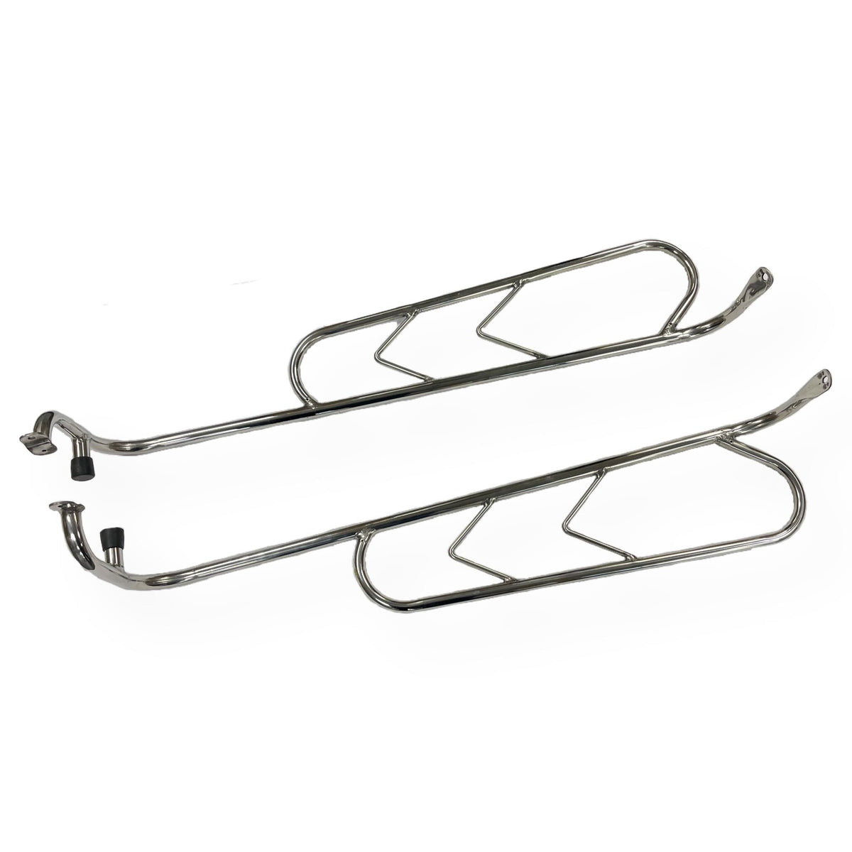 Lambretta Series 3 Li GP SX TV Rear Crash Bars Florida Style Fish Tail - Polished Stainless Steel