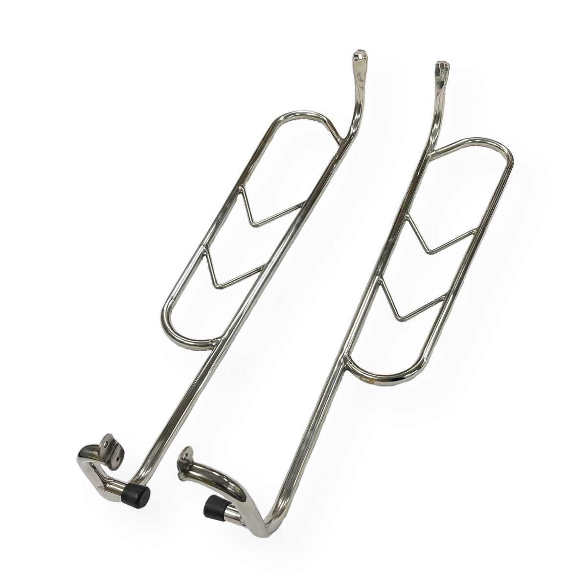 Lambretta Series 3 Li GP SX TV Rear Crash Bars Florida Style Fish Tail - Polished Stainless Steel