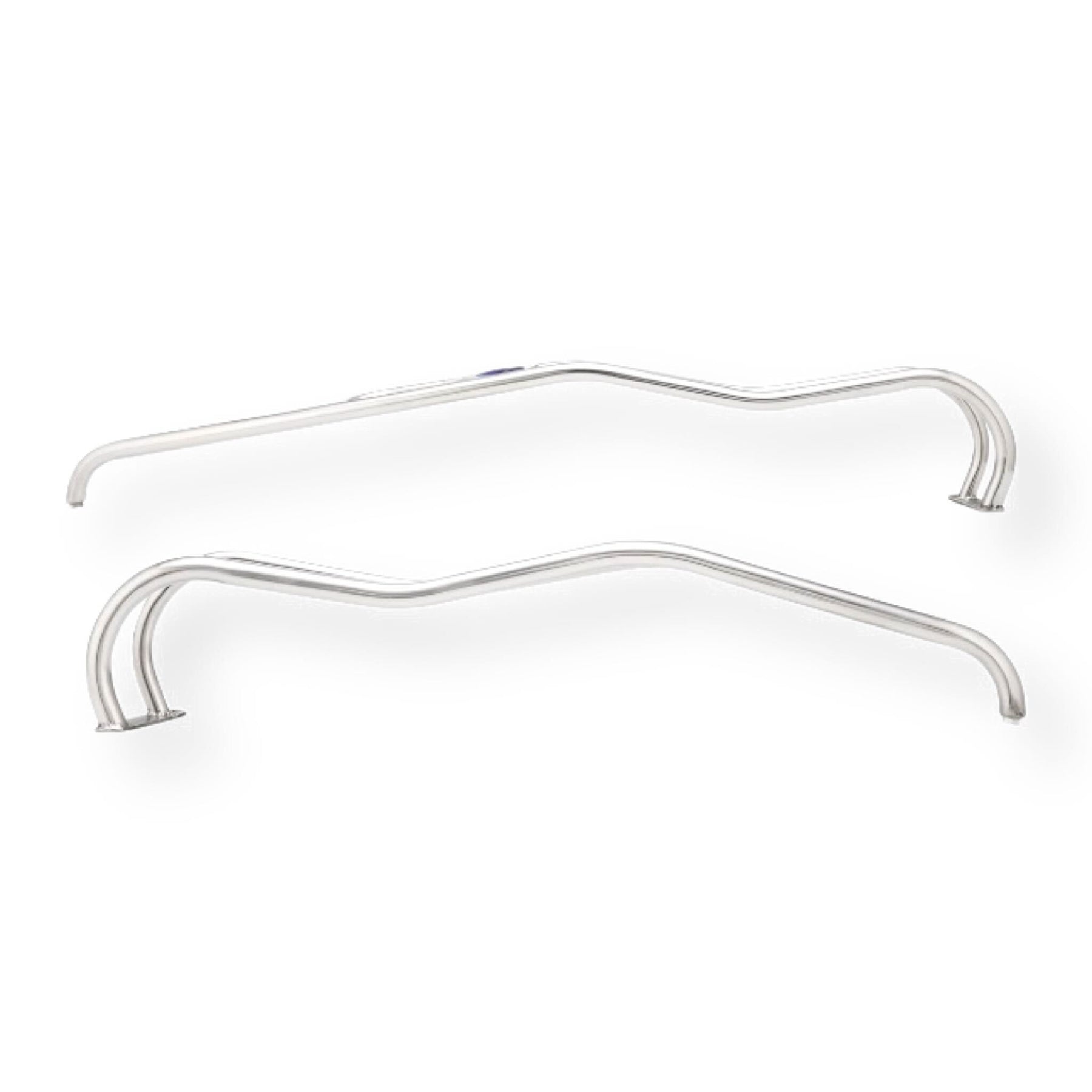 Lambretta Series 3 Li Ulma Style Side Panel Rear Crash Bars - Chrome & Blue - Floorboard to Number Plate