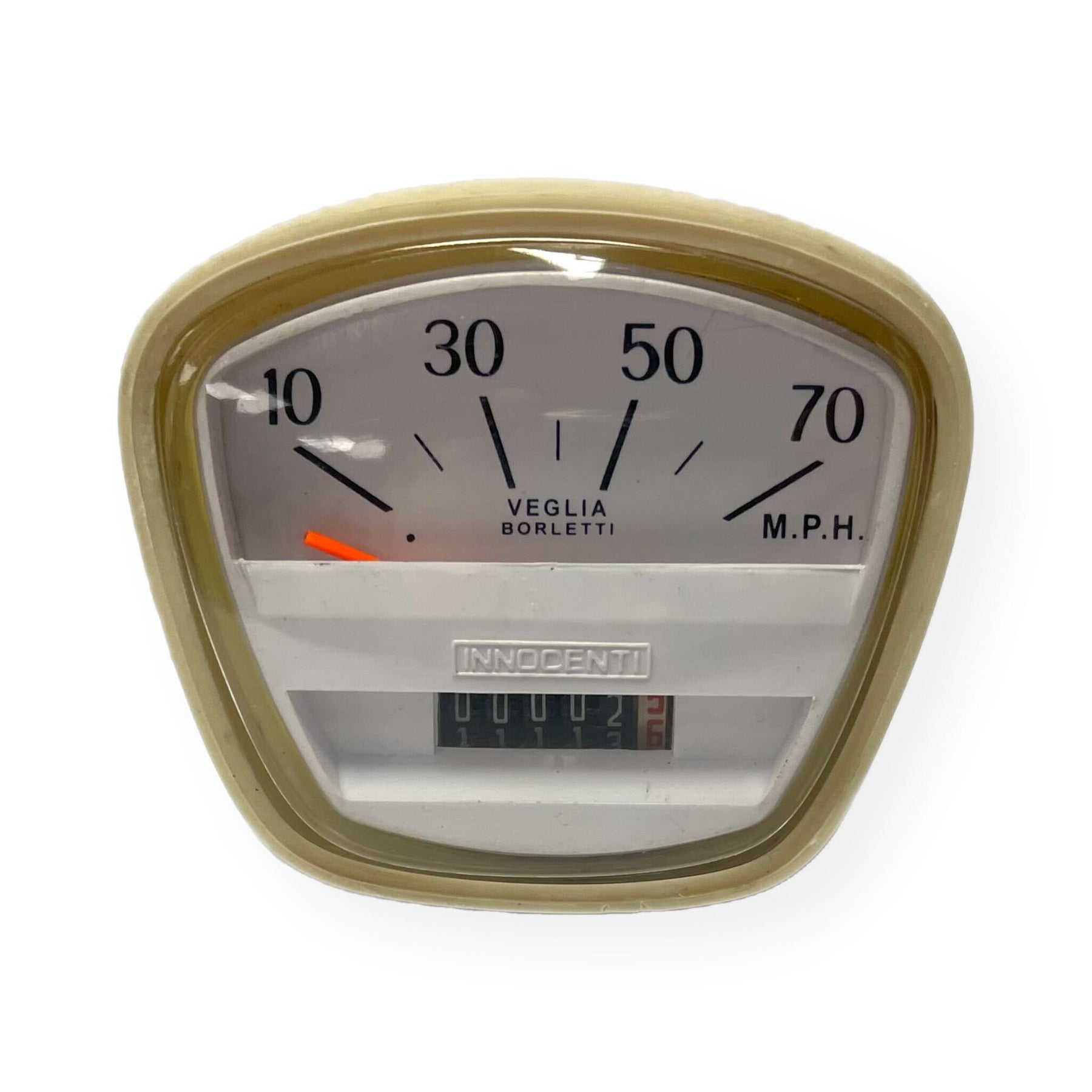 Lambretta Series 3 SX TV Speedometer 70 MPH White Face - Italian Thread